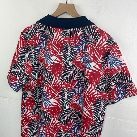 Goodfellow & Co Polo Shirt Mens Large Hawaiian Aloha Palm Floral Knit Collar L - Picture 9 of 9